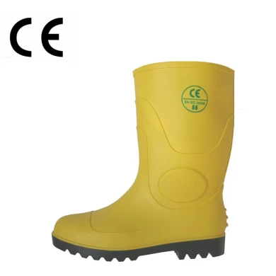 YBS sarı su geçirmez PVC Welllington yağmur botları