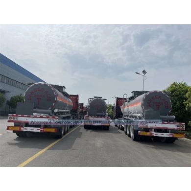 42000liters aluminum fuel tank trailer/three compartments aluminum alloy tank trailer for oil