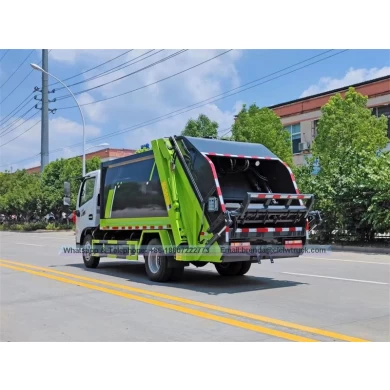 Dongfeng mini cargador trasero camiones basura rechazada compactor de basura camión de basura hidráulica compactor de camión duolika 5cmb camión de basura comprimida