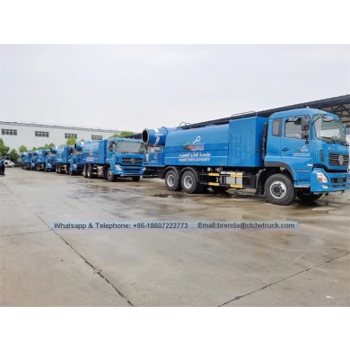 Dongfeng 15Tons Water Tank Truck loaded portable mist blower for dust particle Suppression control,100m mist blower sprayer