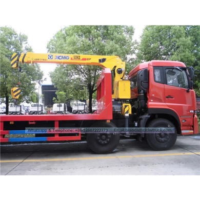 Dongfeng Kinland 8 * 4 Grane montée sur camion à plateau, 10-12 tonnes de grues à plate