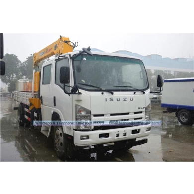 Isuzu Double Cabin Telescopic Boom Construction Machine 2 ton Truck Mounted Crane 3.2ton Truck with engine Crane