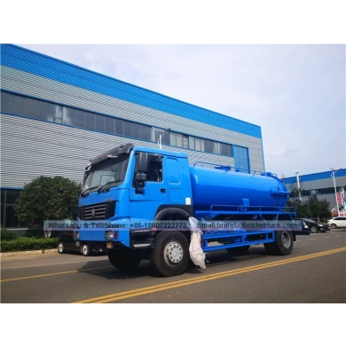 RHD Sinotruck Howo 10000liters真空喷射冲洗污水吸力化粪池卡车价格