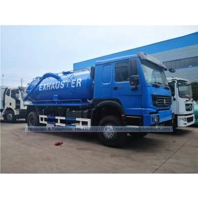 RHD Sinotruck Howo 10000liters真空喷射冲洗污水吸力化粪池卡车价格