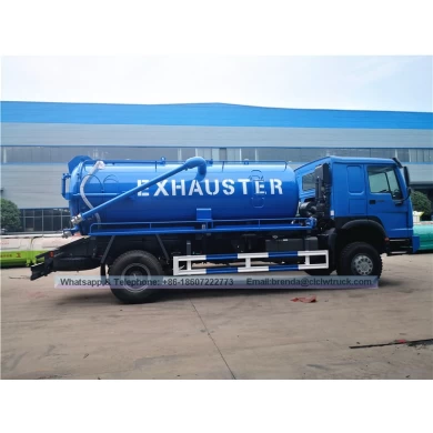 RHD Sinotruck Howo 10000liters真空喷射冲洗污水吸力化粪池卡车价格