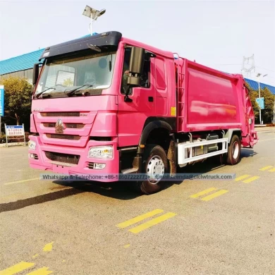 High performance sinotruck HOWO 6wheels 290HP engine power customized 12m3 garbage compressed truck with CAN operation system