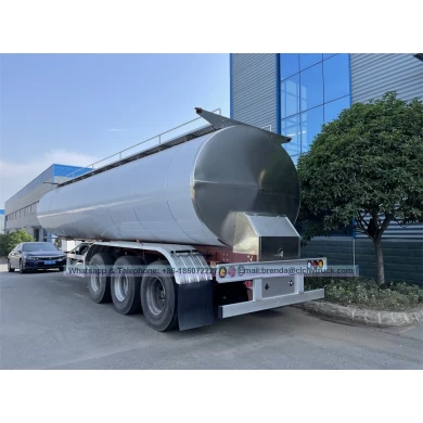 High quality 3-Axle semi-trailer 30m3 Fresh milk transportation tanker made of food grade stainless steel for sales