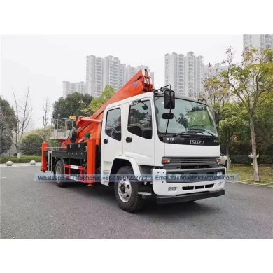 ISUZU 18 metros/20 metros Arm Recto Aerial Ayerial Hidráulico Sobre la plataforma de trabajo Camión para mantenimiento de luces de la calle