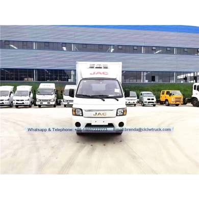 Fournisseur de camion de réfrigérateur JAC Chine, camion de cargaison de réfrigérateur 3 tonnes, camion de réfrigérateur GNC / moteur à essence, mini-camion réfrigérateur