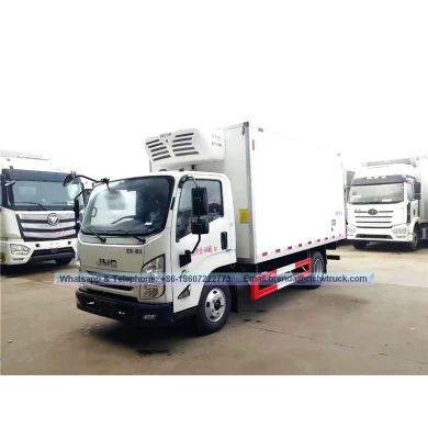JMC fournisseur de camion frigorifique Chine, réfrigérateur cargaison camion 6 tonnes, 4X2 camion de fret réfrigérateur, frigorifique Euro 4