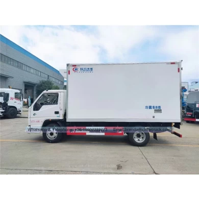 Fournisseur de camion de réfrigérateur JMC Chine, camion de cargaison de réfrigérateur 5 tonnes, camion de cargaison de réfrigérateur 4x2, moteur diesel de camion de réfrigérateur