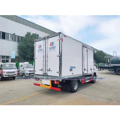 Fournisseur de camion de réfrigérateur JMC Chine, camion de cargaison de réfrigérateur 5 tonnes, camion de cargaison de réfrigérateur 4x2, moteur diesel de camion de réfrigérateur