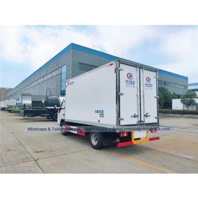Fournisseur de camion de réfrigérateur JMC Chine, camion de cargaison de réfrigérateur 5 tonnes, camion de cargaison de réfrigérateur 4x2, moteur diesel de camion de réfrigérateur