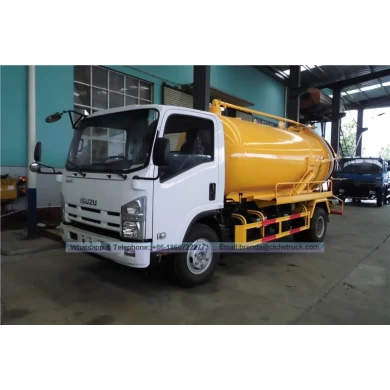 Japón isuzu 6000l 6cbm 6m3 Vacu de aguas residuales Tank de succión Camión -1600 - 2200 galones Proveedor de camiones de succión fecal