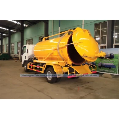 Japón isuzu 6000l 6cbm 6m3 Vacu de aguas residuales Tank de succión Camión -1600 - 2200 galones Proveedor de camiones de succión fecal