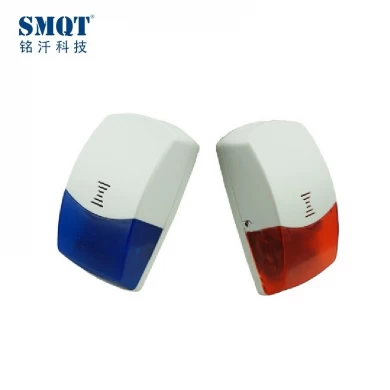 Red/Blue wireless alarm strobe siren with built-in battery