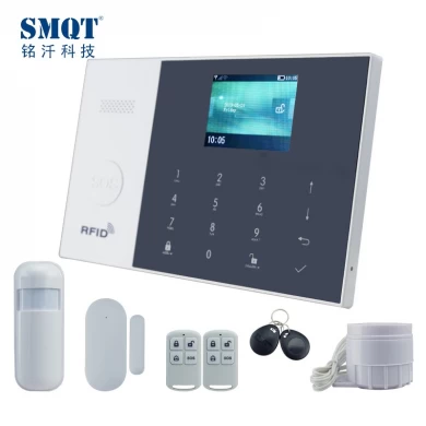 Smart GSM wireless home security burglar alarm system with 3 wired and 99 wireless