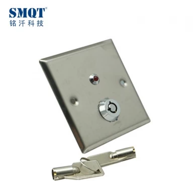 Stainless steel access control door release button with key