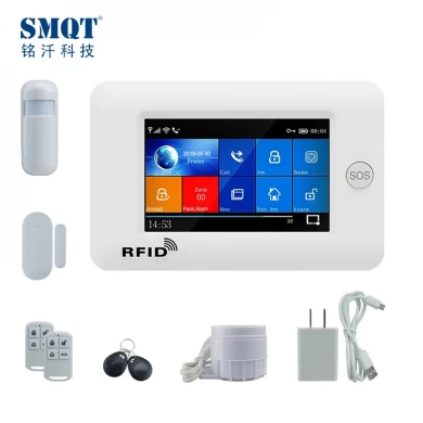 Wireless 3G/4g GSM+WIFI LED App control voice prompt Smart home alarm system kit EB-824