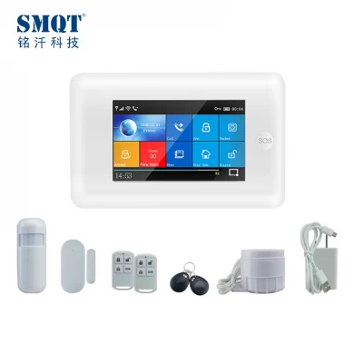 Wireless 3G / 4g GSM + WIFI LED App control voice prompt Smart home alarm system kit EB-824