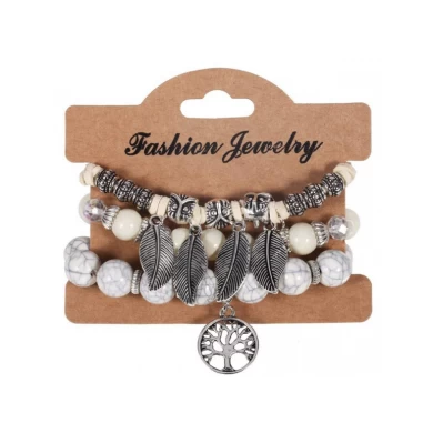 2018 Fashion Vintage Ethnic Elasticity Marble Beads Bracelet Shenzhen Supplier
