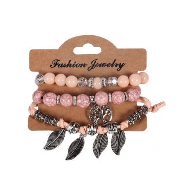 2018 Fashion Vintage Ethnic Elasticity Marble Beads Bracelet Shenzhen Supplier