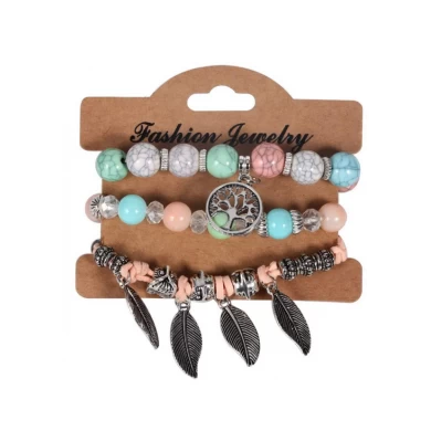 2018 Fashion Vintage Ethnic Elasticity Marble Beads Bracelet Shenzhen Supplier