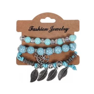 2018 Fashion Vintage Ethnic Elasticity Marble Beads Bracelet Shenzhen Supplier