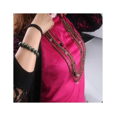 Antique Gold Multi Type Layered Chains Necklace