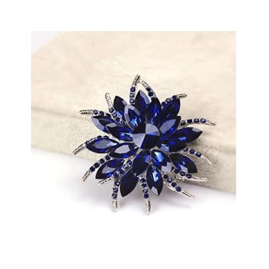 New Arrive Women's Austrian Crystal Wedding Flower Leaf Bouquet Brooch