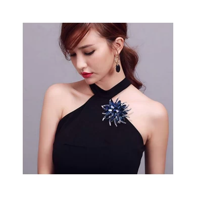 New Arrive Women's Austrian Crystal Wedding Flower Leaf Bouquet Brooch