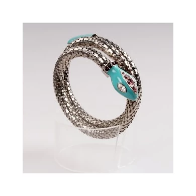 China Fashion Jewlry Rhodium Plated Bangles Latest Design Wholesale Snake Chain Bracelets Bangle For Women