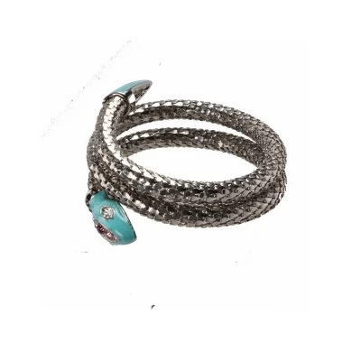 China Fashion Jewlry Rhodium Plated Bangles Latest Design Wholesale Snake Chain Bracelets Bangle For Women