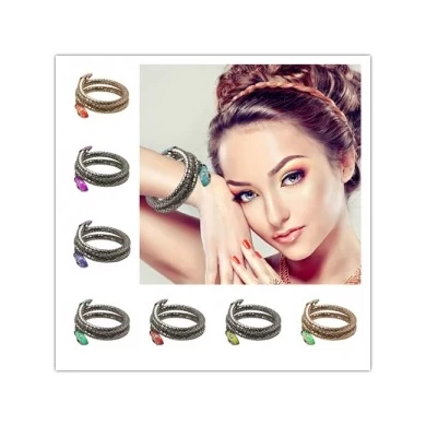 China Fashion Jewlry Rhodium Plated Bangles Latest Design Wholesale Snake Chain Bracelets Bangle For Women