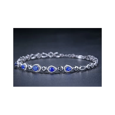 China Manufacturer 18K White Gold Sapphire Diamonds Bracelet for Woman