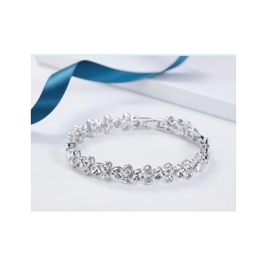 China OEM fashion jewelry factory private label 925 sterling silver / brass bead Austrian crystal charm bracelet