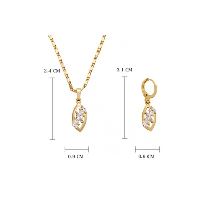 China Supplier Custom Bridal 18K Gold Plated Jewelry Sets for Woman