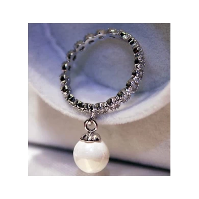 China Supplier Pearl Copper Alloy Rings Design For Women Christmas Gift