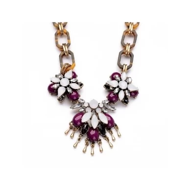 China factory acrylic chains beads shourouk necklace STN011