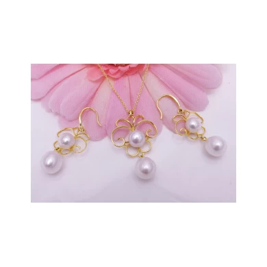Curtain jewelry manufacturer silver gold plated pearl jewelry sets for woman