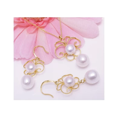 Curtain jewelry manufacturer silver gold plated pearl jewelry sets for woman