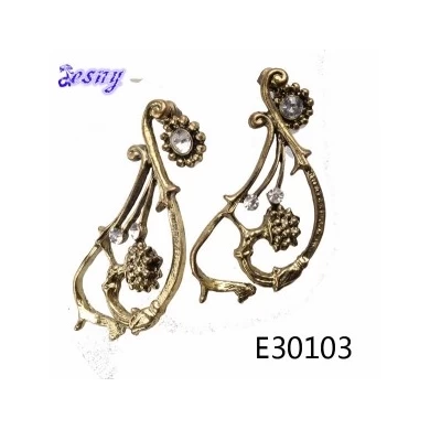 Custom chinese turquoise vintage flower earrings designs E30103