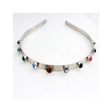 Custom yoga color crystal indian metal gold hair headband H50020