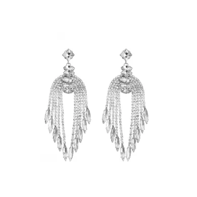 Delicate Crystal High Quality New Style Fashion Long Earring for Women Wedding Dress Accessories