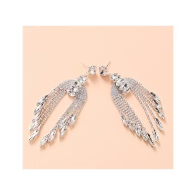 Delicate Crystal High Quality New Style Fashion Long Earring for Women Wedding Dress Accessories
