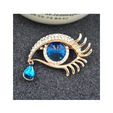Elegant Women Crystal Rhinestone big Eye Brooches for wedding party ladies waterdrop Angel Tears Brooches pins