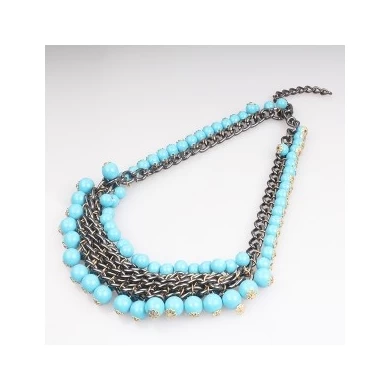 Environmental Candy Color Beaded Chain Necklace
