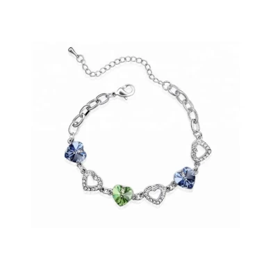 Fashion jewelry gold plated crystal bead love bracelet for women