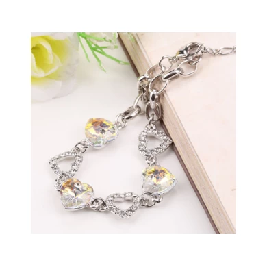Fashion jewelry gold plated crystal bead love bracelet for women