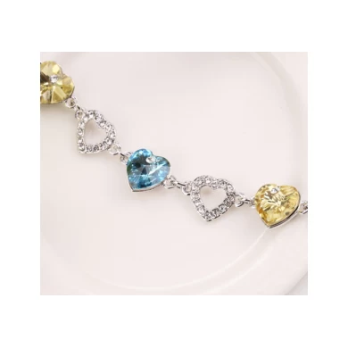Fashion jewelry gold plated crystal bead love bracelet for women